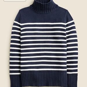 J.Crew Cotton turtleneck sweater in stripe, size XXS